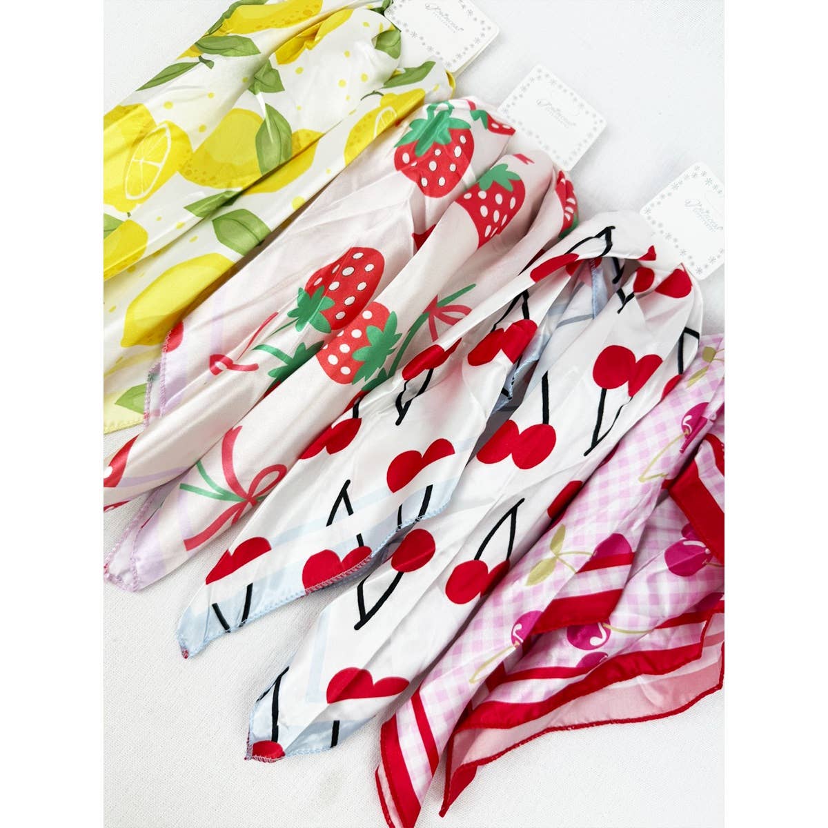 Fruit Print Satin Scarf