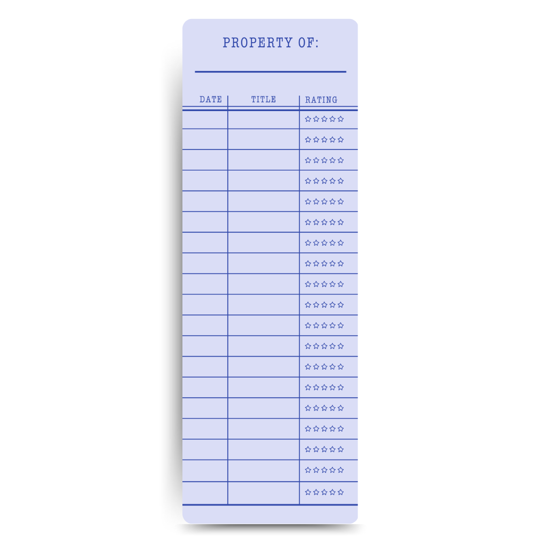 Library Card- Uncoated to Write and Track Reading| Bookmark