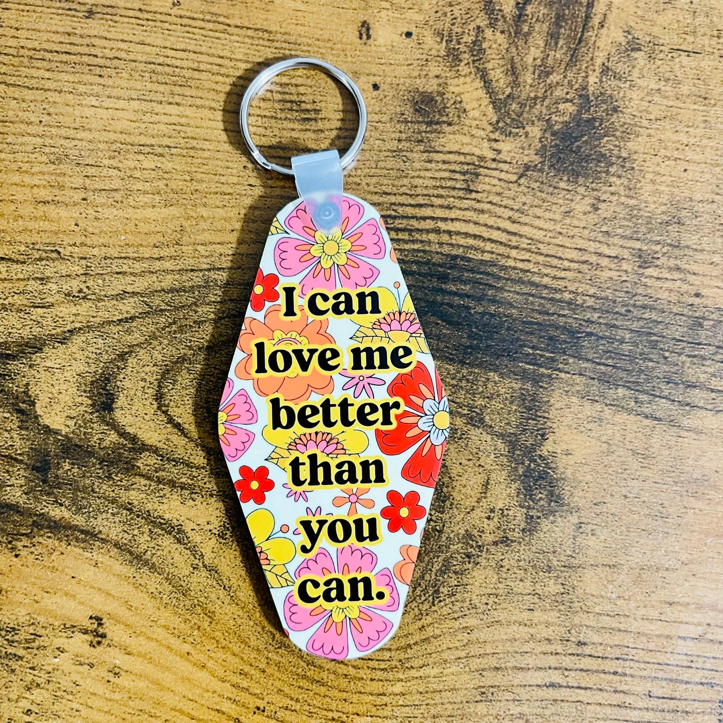 Motel Style Keychain, I Can Buy Myself Flowers Design