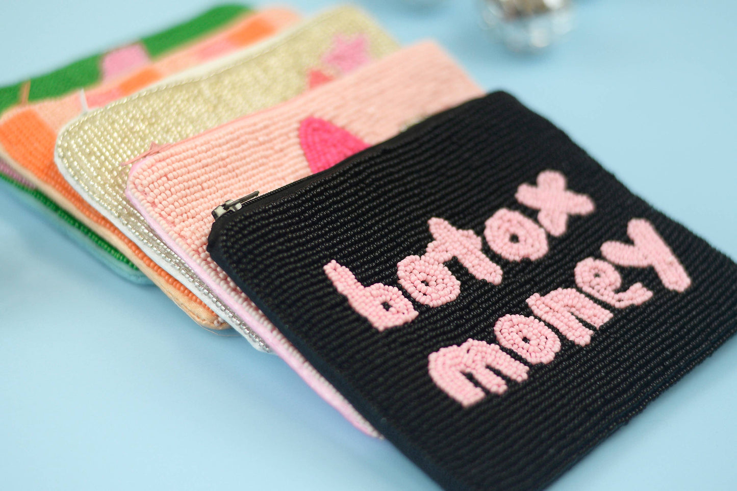 Fresh Out of Fucks Seed Bead Bag, Makeup Bag, Wallet