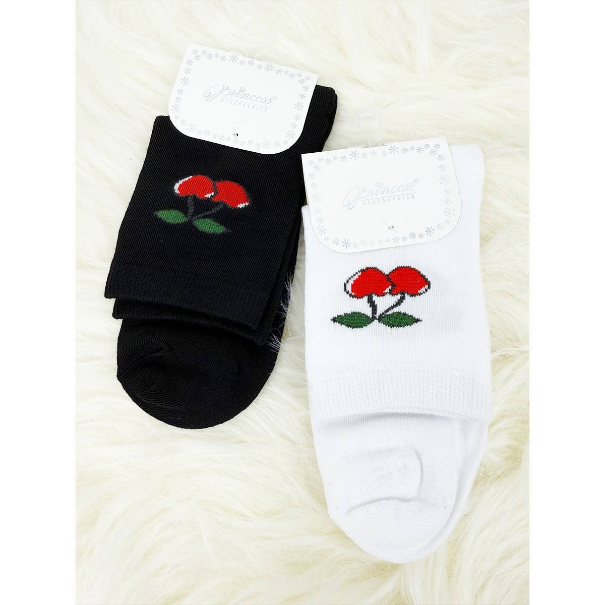Cherry Basic Black and White Socks