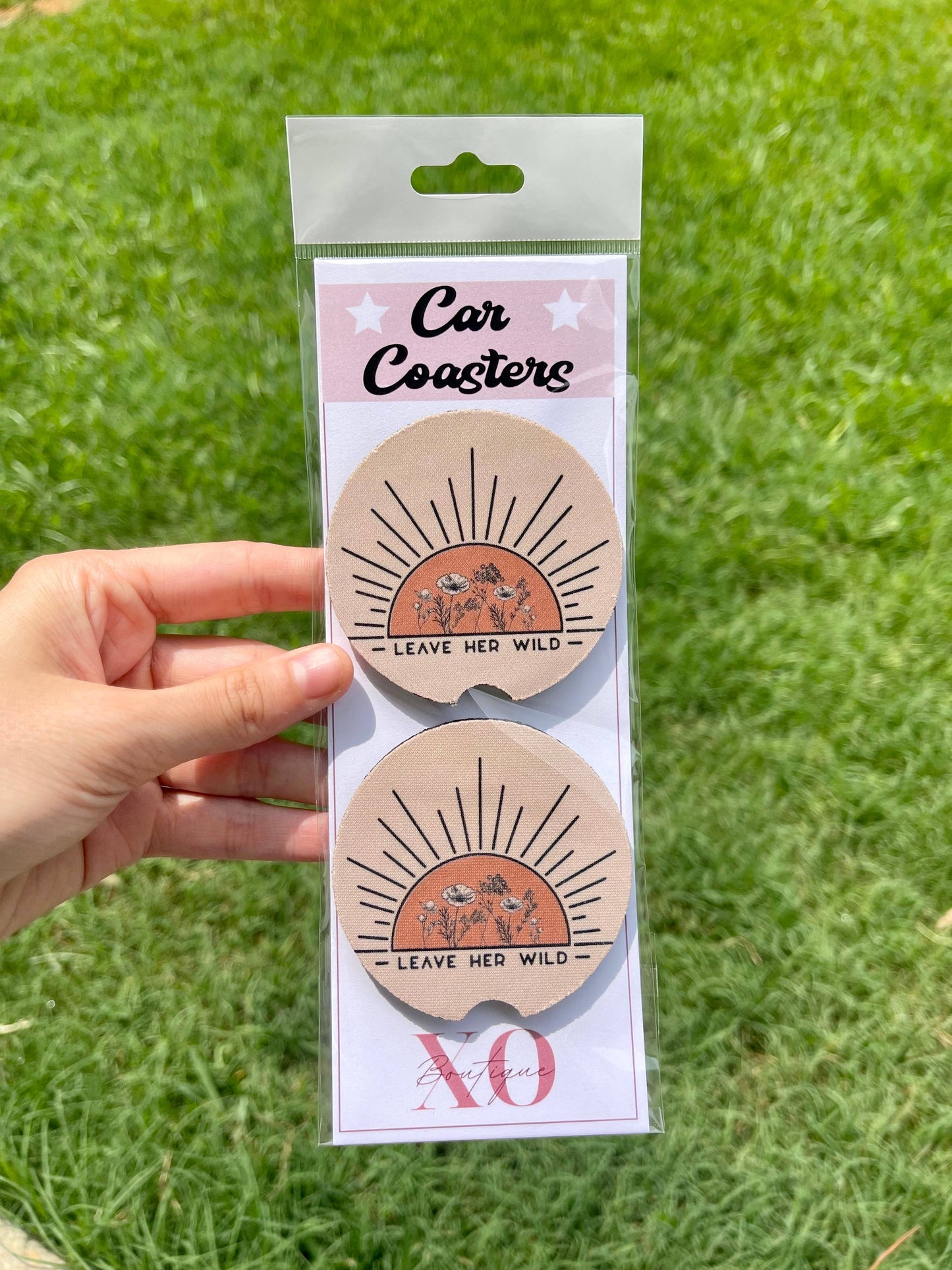 Leave Her Wild Car Coasters