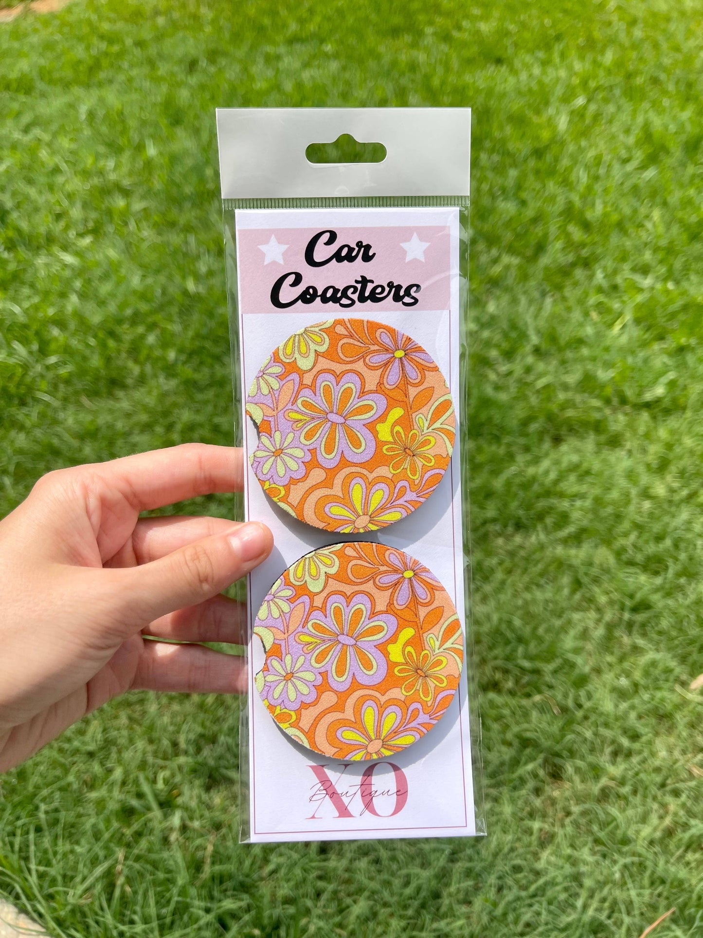 Groovy Flowers Car Coasters