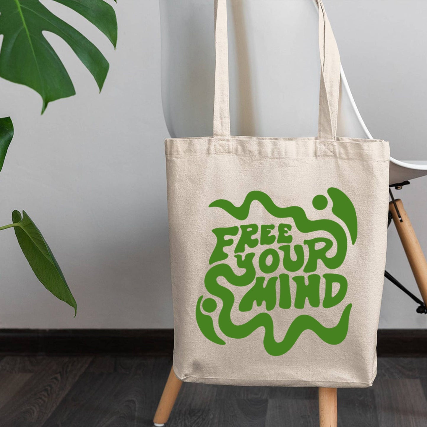 Cotton Free Your Mind Tote, Canvas Tote Bag, Reusable Tote,