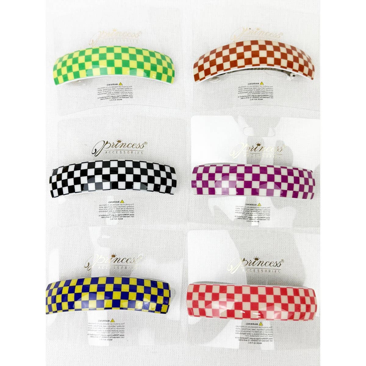 Checker Oval Hair Clip Barrette