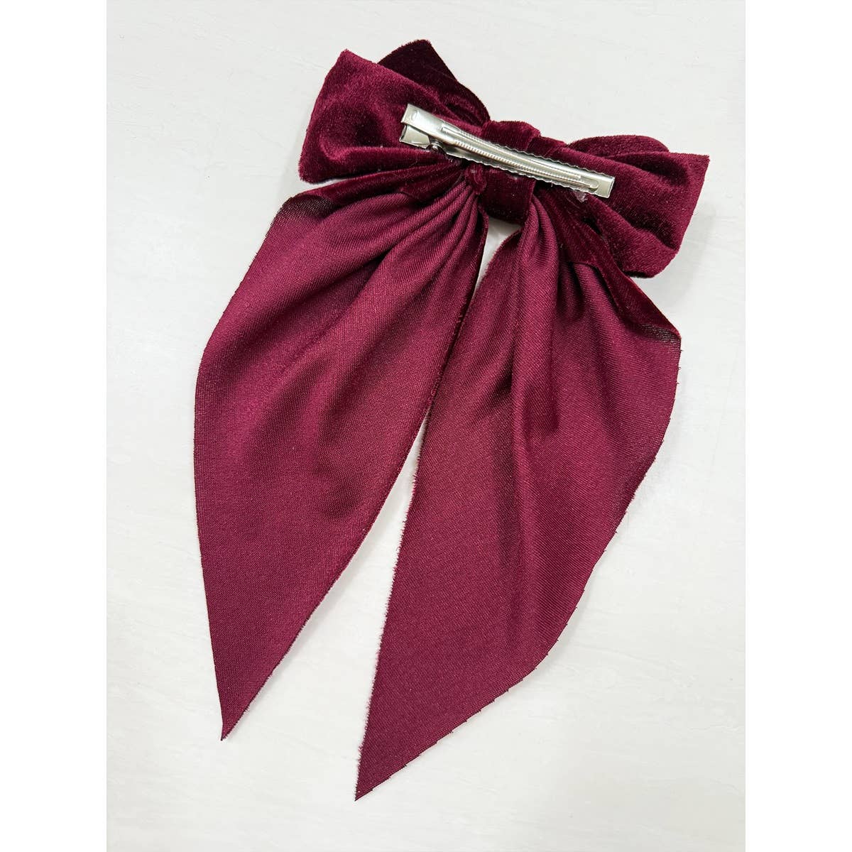 Large Velvet Bow Clips