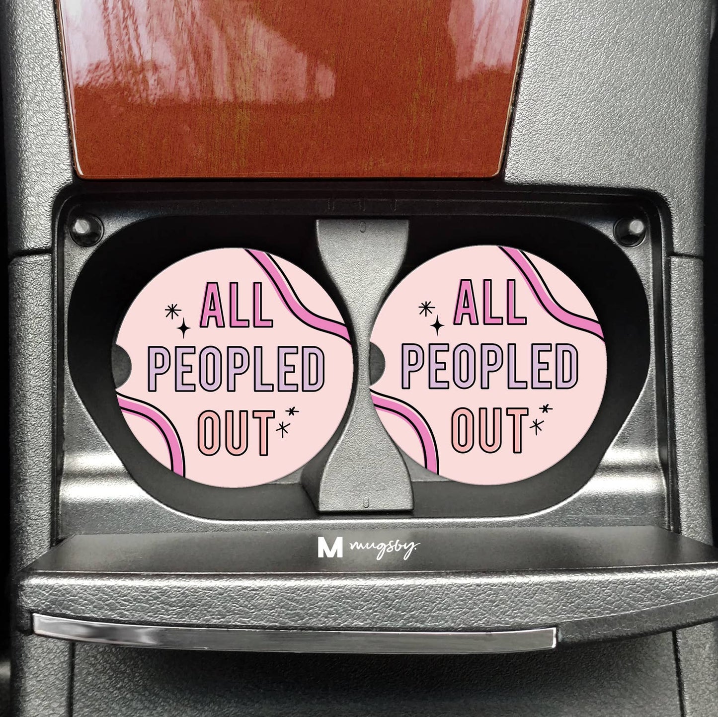 All Peopled Out Funny Car Coasters