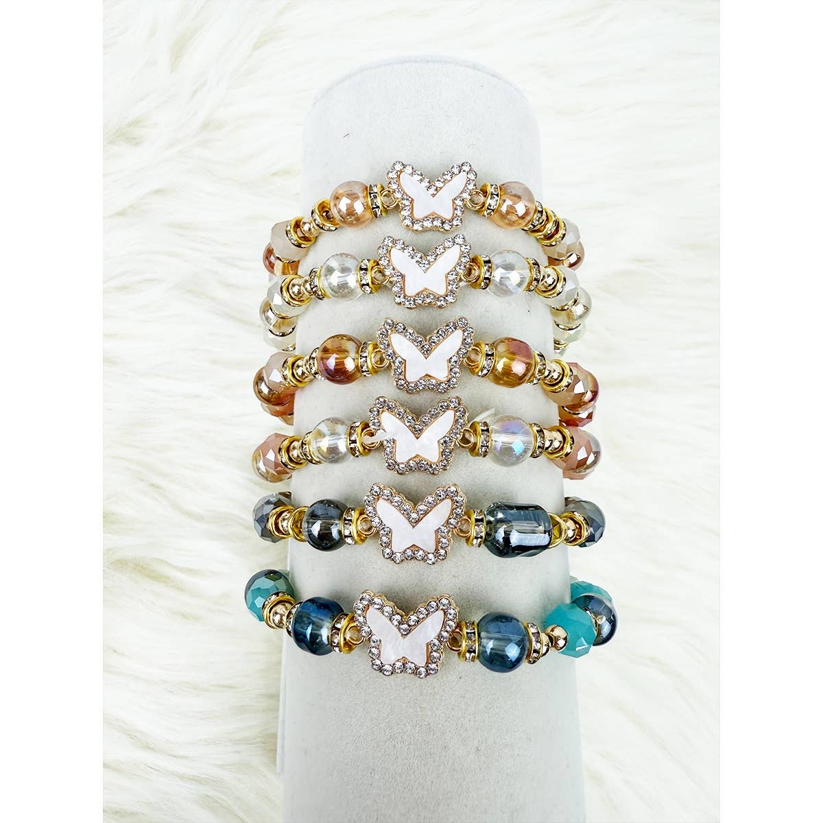 Soft Tone Butterfly Charm Bracelet