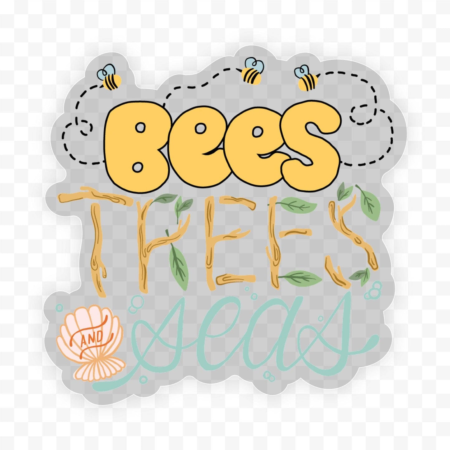 Bees Trees And Seas Clear Sticker