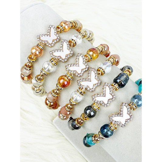 Soft Tone Butterfly Charm Bracelet