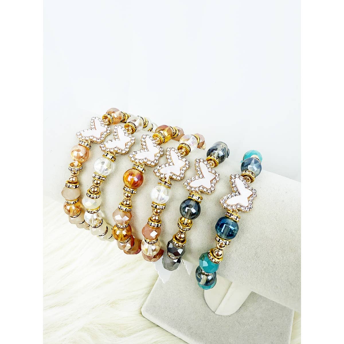 Soft Tone Butterfly Charm Bracelet