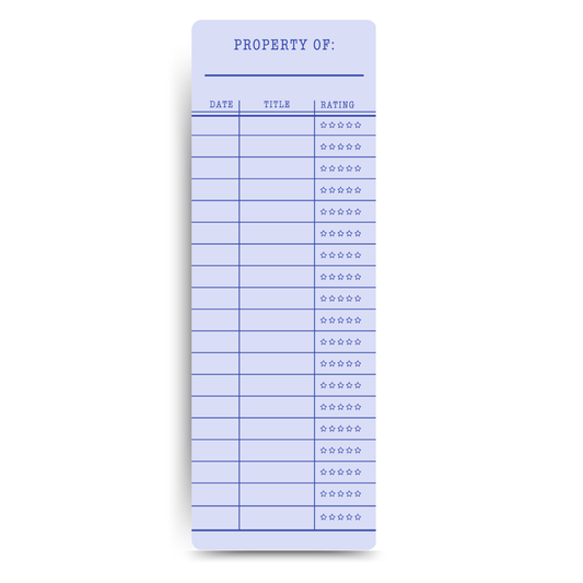 Library Card- Uncoated to Write and Track Reading| Bookmark