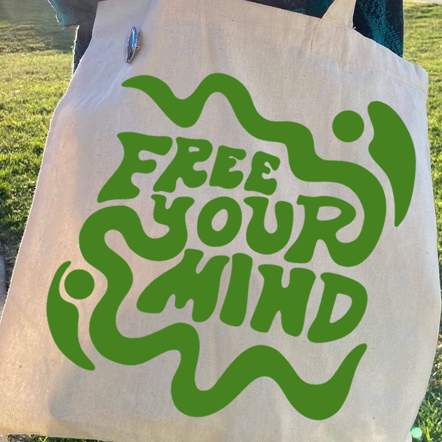 Cotton Free Your Mind Tote, Canvas Tote Bag, Reusable Tote,