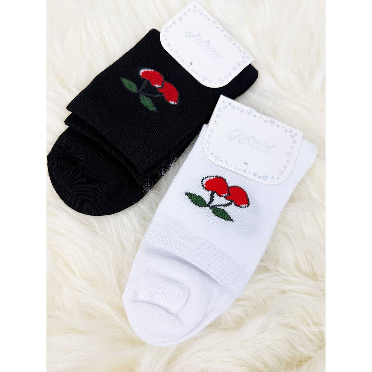 Cherry Basic Black and White Socks