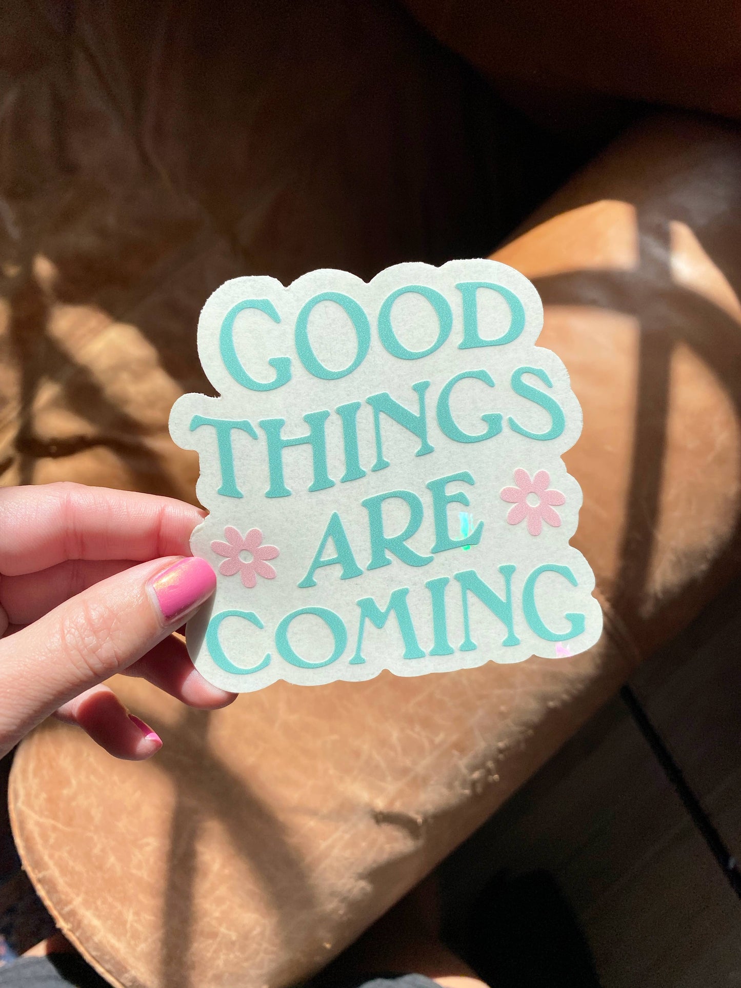 Good Things Are Coming Rainbow Suncatcher Decal