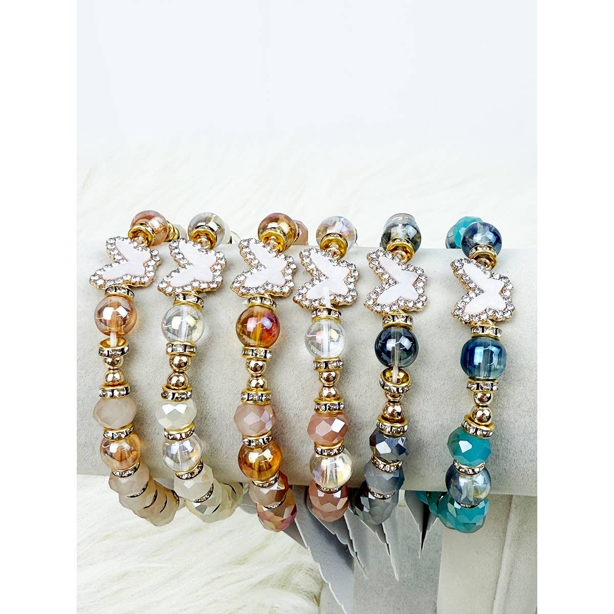 Soft Tone Butterfly Charm Bracelet