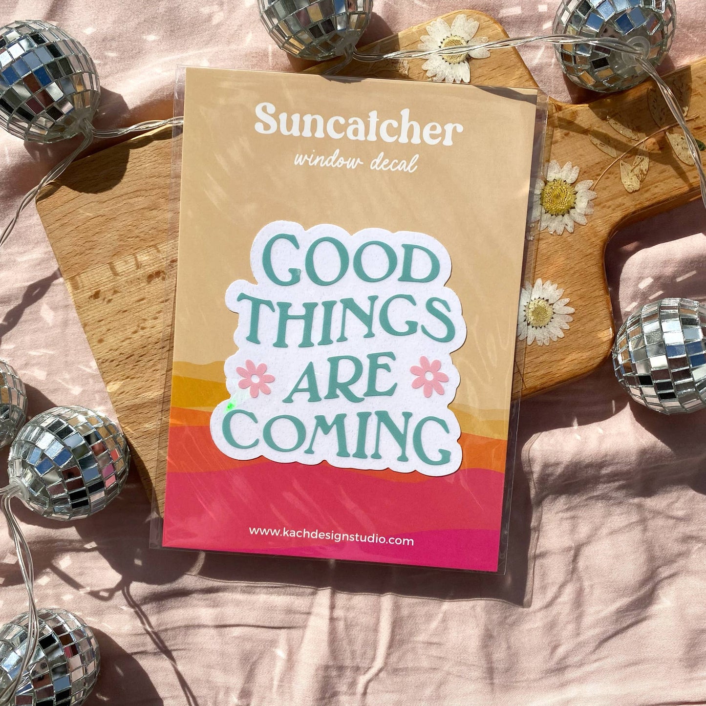 Good Things Are Coming Rainbow Suncatcher Decal