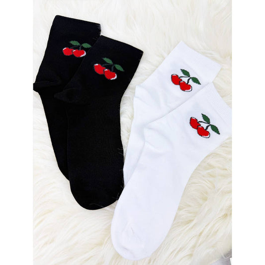 Cherry Basic Black and White Socks