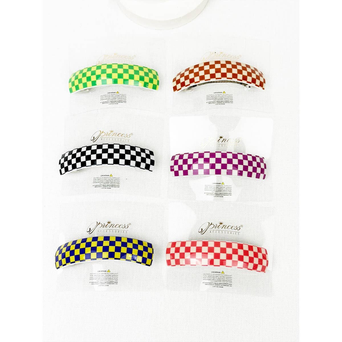 Checker Oval Hair Clip Barrette