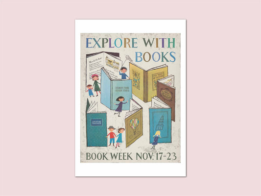 Explore With Books Vintage Print