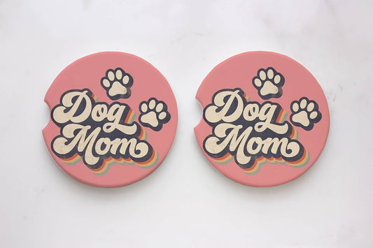 Pink Dog Mom Car Coasters