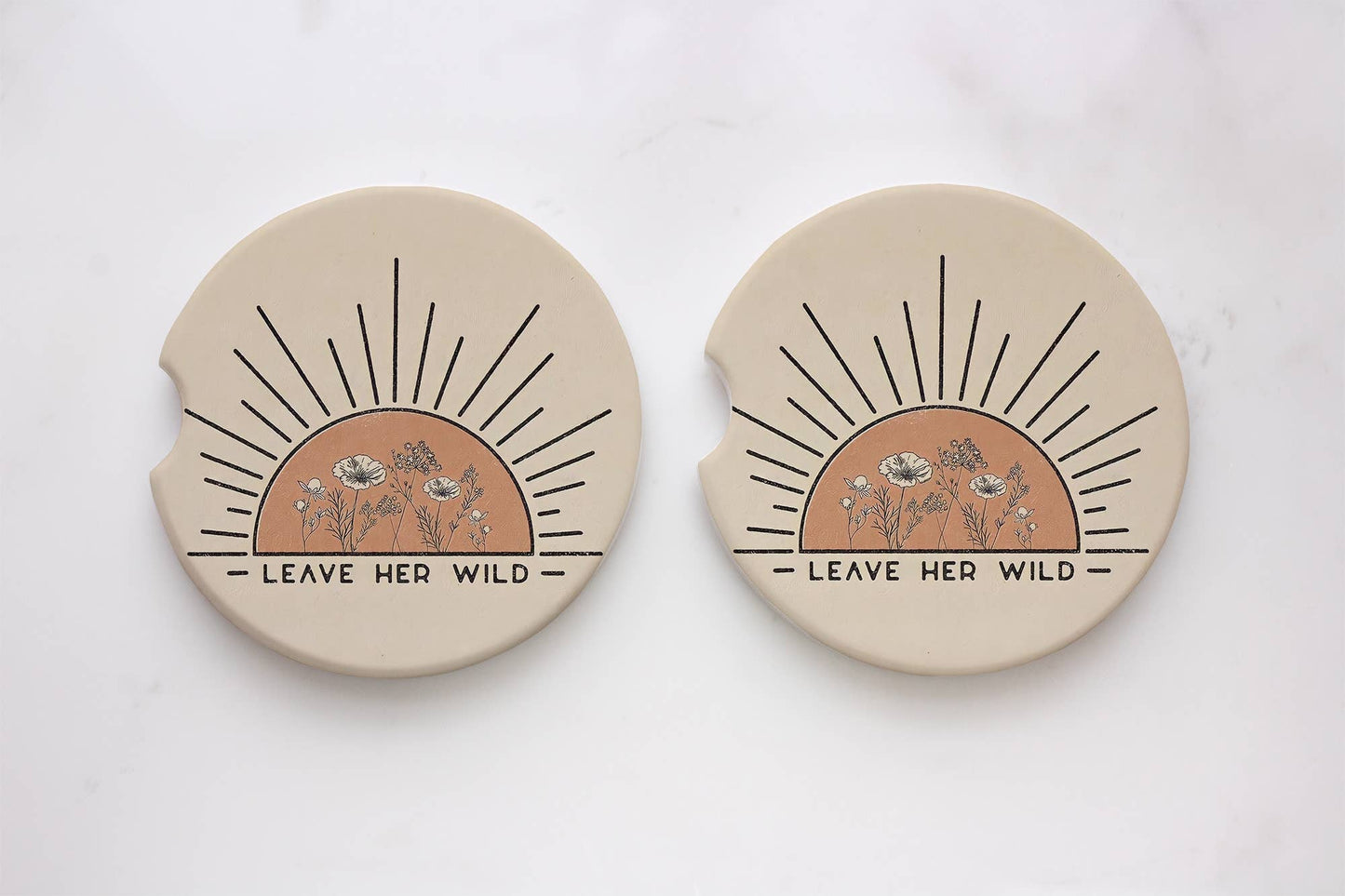 Leave Her Wild Car Coasters