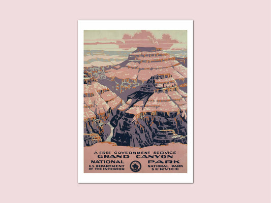 Grand Canyon National Park Vintage Travel Print