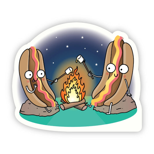 Hot Dogs Roasting Marshmallows Nature Sticker